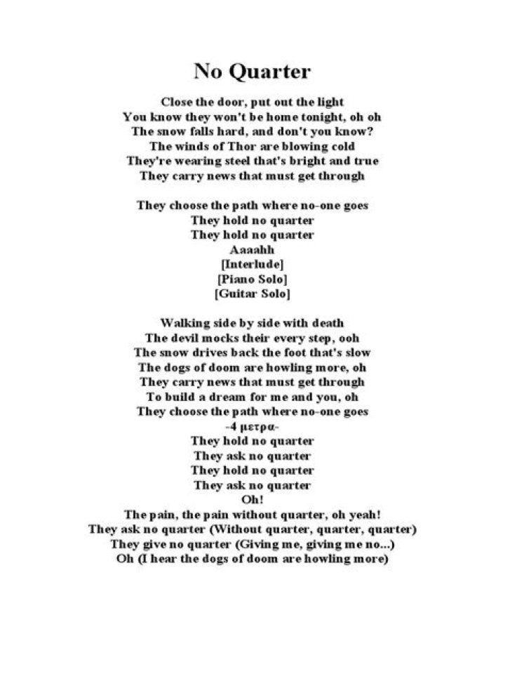 JadeVib | Led ZeppelinsNo Quarter Lyrics